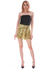 Gold Sequin Skirt - Womens 70s Disco Costumes